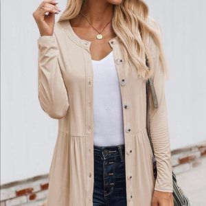 Button Down Cardigan Cream/Beige